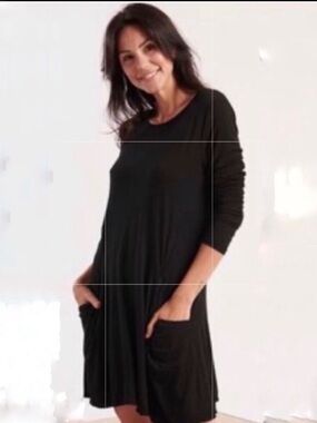 NWT Betabrand Dress Travel Black Modal Silk Jersey size LARGE